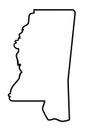 Vector Mississippi Outline Royalty Free Stock Photo