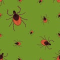 Vector mite seamless pattern, dangerous pest awareness.