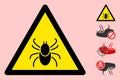 Vector Mite Warning Triangle Sign Icon