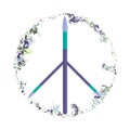 vector mixed paint, love and peace symbol Royalty Free Stock Photo