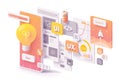 Vector mobile app development concept Royalty Free Stock Photo