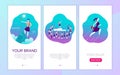 Vector mobile app interface concept design with woman personal brand theme.