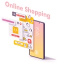 Vector mobile online shopping app concept