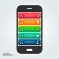 Vector mobile phone for infographic. Royalty Free Stock Photo