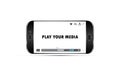 Vector mobile phone playing media video template