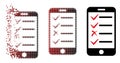 Fragmented Pixel Halftone Mobile Tasks Icon