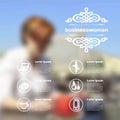 Vector mobile and web interface with business woman Royalty Free Stock Photo