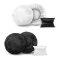 White and black waterproof Shower cap with pillow box packaging