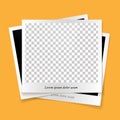 Vector mockup of bunch of photos on yellow background