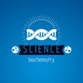 Vector model of human DNA, double helix. Bioengineering and genetics conceptual vector logo. Royalty Free Stock Photo