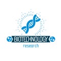 Vector model of human DNA, double helix. Bioengineering and genetics conceptual vector logo. Royalty Free Stock Photo