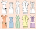 Vector woman dresses isolated for design