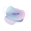 Vector modern abstract amoeba banner. Pastel color cian, pink, violet gradient in liquid style frame on white background. Template Royalty Free Stock Photo