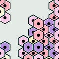 Vector modern abstract geometric background. Pink color hexagon theme