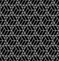 Vector modern abstract geometry grid pattern. black and white seamless geometric background Royalty Free Stock Photo
