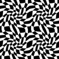 Vector modern abstract geometry psychadelic pattern. black and white seamless geometric crazy background Royalty Free Stock Photo