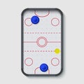 Vector modern air hockey table on white