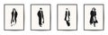 Vector modern art poster set with female silhouette. Aesthetic minimalist style. Hand drawn illustration