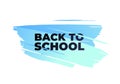 Vector modern back to school banner. Handdrawn brush strokes shape with light neon blue gradient rough frame isolated on black.