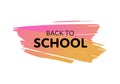 Vector modern back to school banner. Handdrawn brush strokes shape with light neon gradient rough frame isolated on black. Design