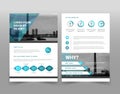 Vector modern blue geometric business brochure or leaflet infographic template Royalty Free Stock Photo