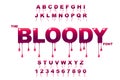 Drops art. Bloody art. Jam art. Vector of modern bold font and alphabet. Royalty Free Stock Photo