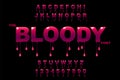 Drops art. Bloody art. Jam art. Vector of modern bold font and alphabet. Royalty Free Stock Photo