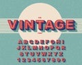 Vector of modern bold font and Vintage Alphabet vector 80 s, 90 s