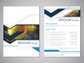 Vector modern brochure with technology design, abstract flyer with futuristic background. Layout template with binary code and gea Royalty Free Stock Photo