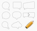 Vector modern bubble speech icons set.