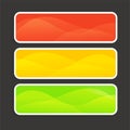 Vector modern colorful web buttons set isolated on black background. Royalty Free Stock Photo