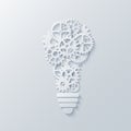 Vector modern concept light bulb and mechanism. Idea background. Royalty Free Stock Photo