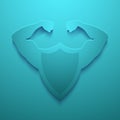 Vector modern concept shield and muscle icon