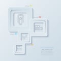 Vector modern creative infographics with thin line flat icons.