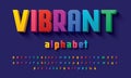 Vector of modern 3D bold alphabet design