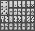 Vector modern domino set on gray background Royalty Free Stock Photo
