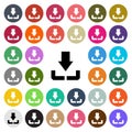 Vector modern Download flat design icon set in button