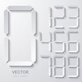 Vector modern electronic numbers set.