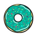 Vector modern flat geometric donut illustration.