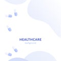 Vector modern flat healthcare banner template. Abstract shapes with healthy heartbeat and text place holder. Design background for