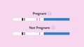 Vector modern flat pregnancy test kit. Set of strip tests positive and negative isolated on pink background. Design element for Royalty Free Stock Photo