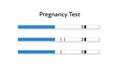 Vector modern flat pregnancy test kit. Set of wand tests unused, positive and negative isolated on white background. Design