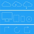 Vector modern flat technology icons set