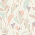 Vector modern flower botanical illustration seamless repeat pattern digital artwork Royalty Free Stock Photo