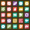 25 vector modern flowers icons - sets