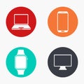 Vector modern gadget colorful icons set Royalty Free Stock Photo