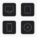 Vector modern gadget icons set Royalty Free Stock Photo