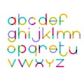 Vector modern geometric circle based lowercase letters font. Overlapping strokes. Royalty Free Stock Photo