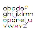 Vector modern geometric circle based lowercase letters font Royalty Free Stock Photo