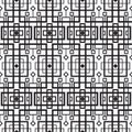 Vector modern geometric seamless pattern. Set of black and white seamless backgrounds. Lines, cube. Royalty Free Stock Photo